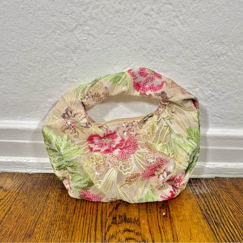 y2k beaded floral purse